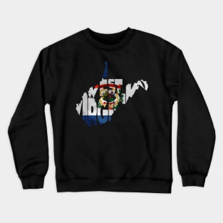 West Virginia Typo Map Crewneck Sweatshirt